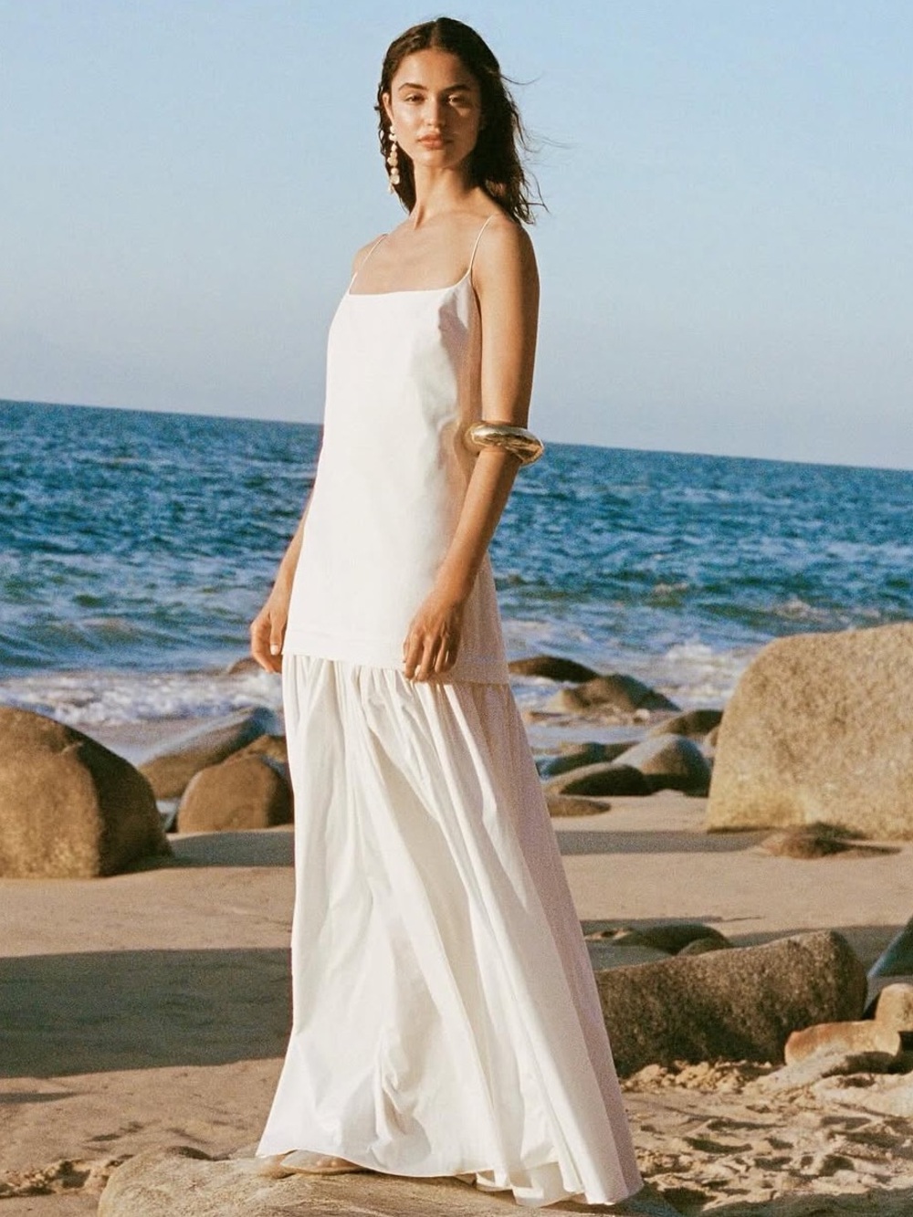 New STAUD Ari White Dress